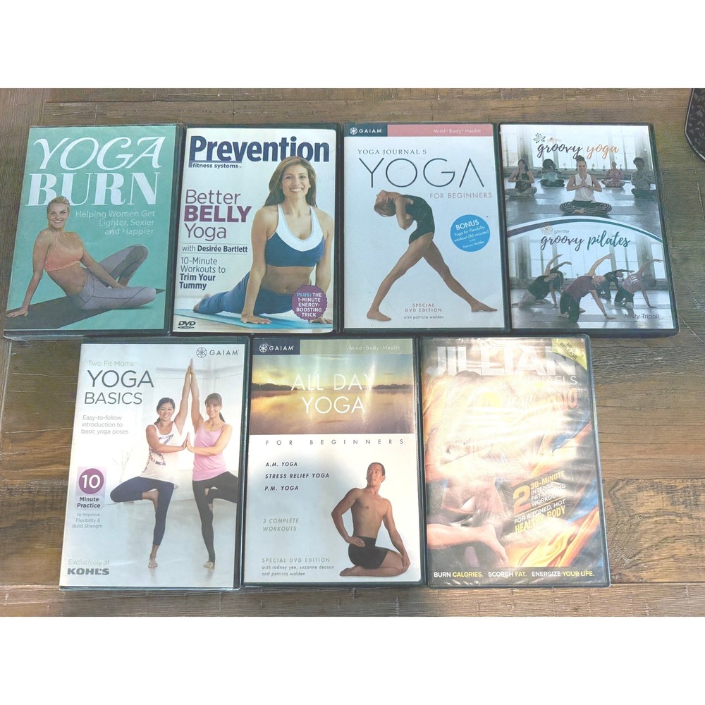 Yoga Fitness DVD Lot 7 Jillian Michaels Gaiam Prevention Workout Home Exercise